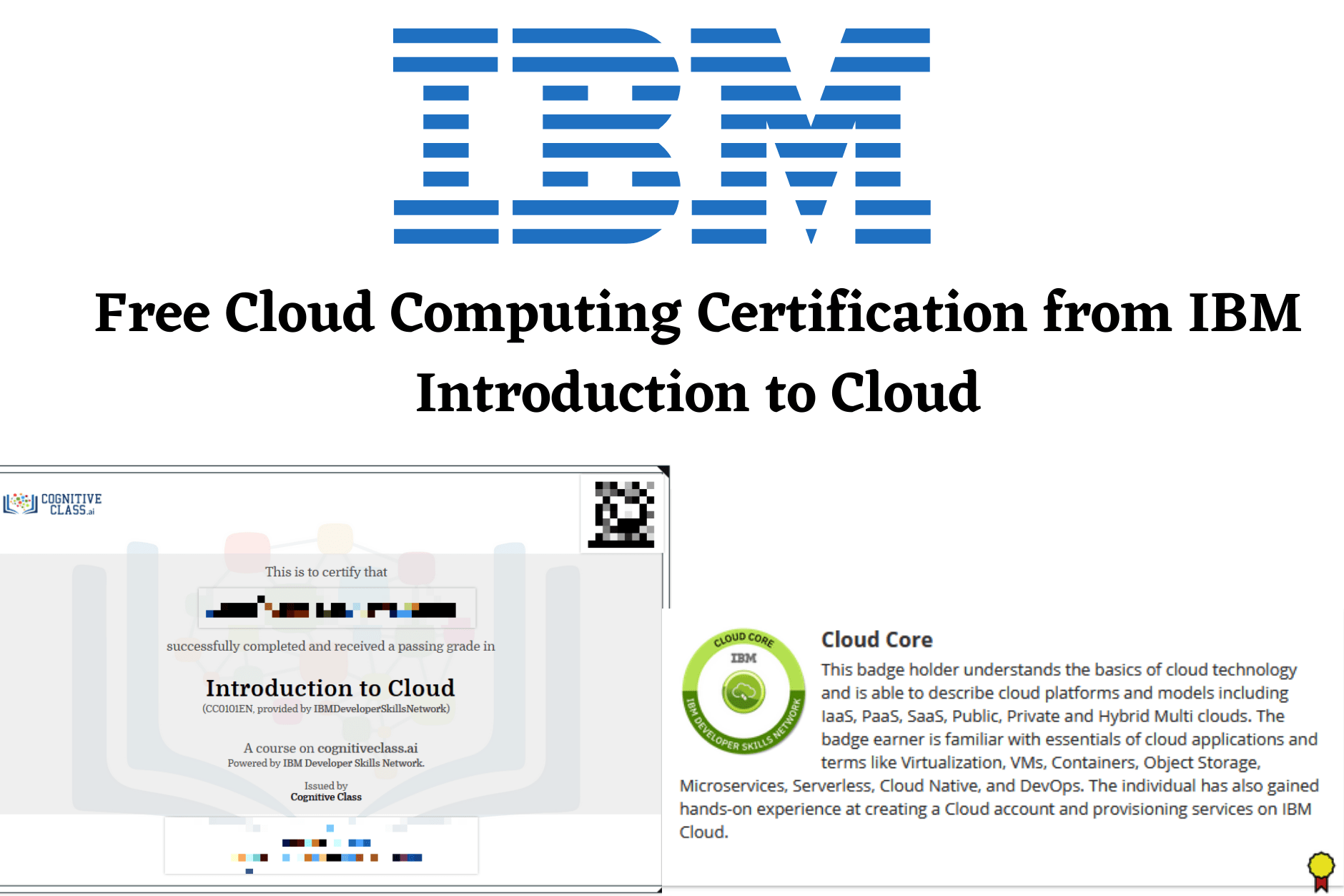 Free Cloud Computing Certification from IBM Introduction to Cloud
