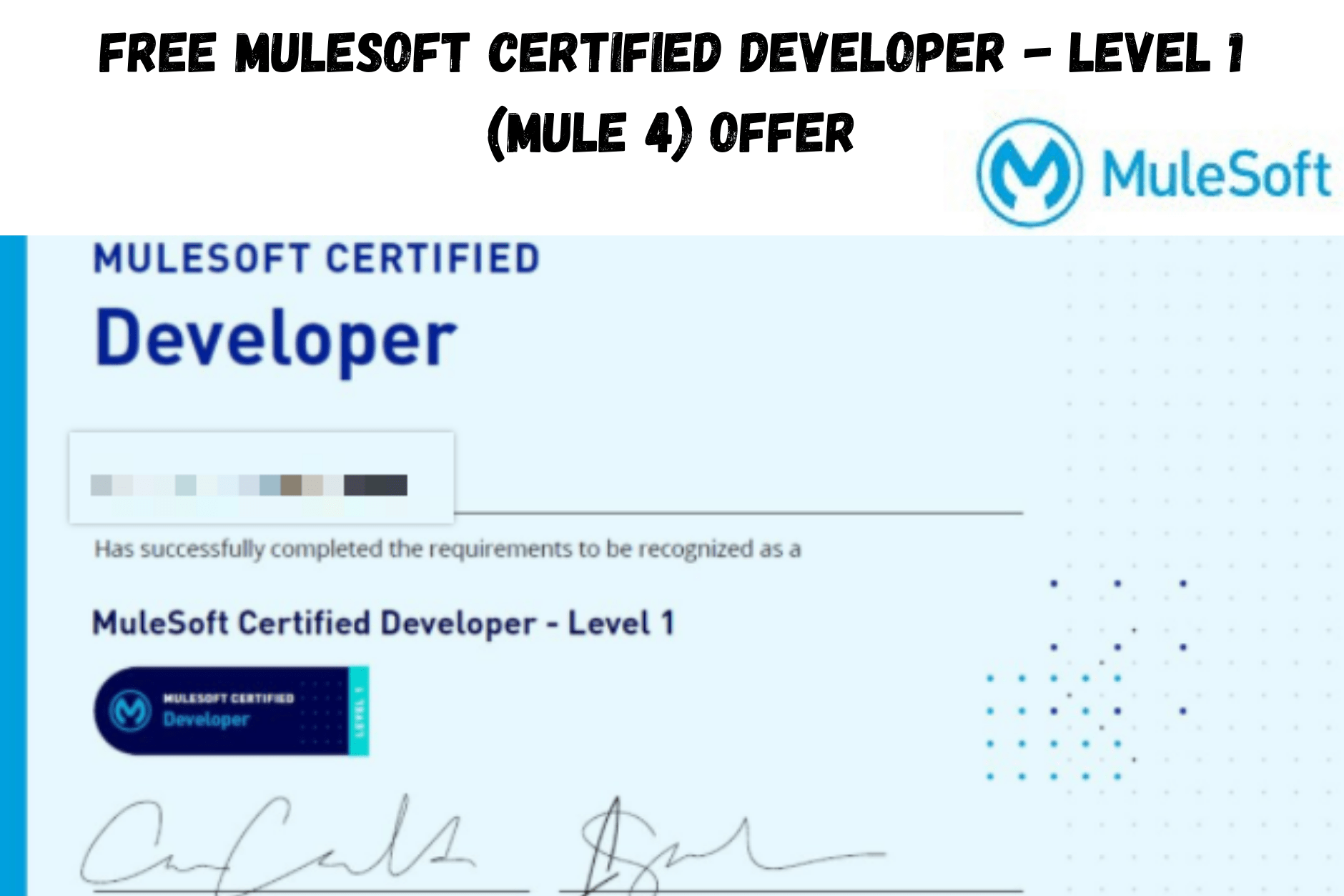 Free MuleSoft Certified Developer - Level 1 (Mule 4) Offer