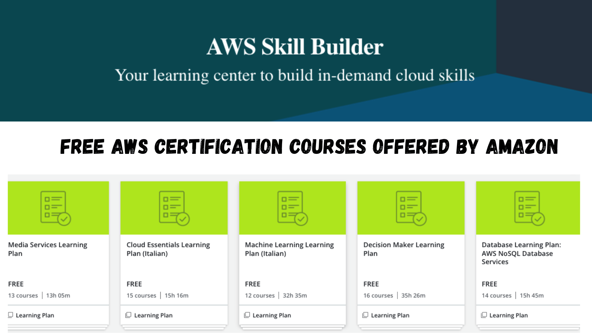 Free AWS Certification Courses offered by Amazon
