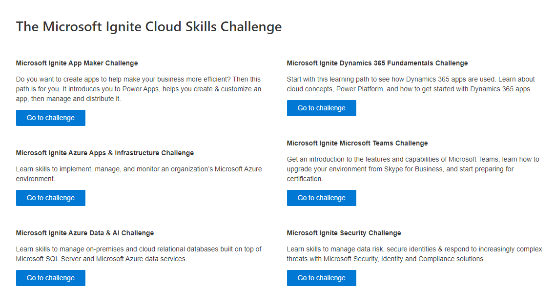 Free Microsoft Certification Exam : Microsoft Ignite Cloud Skills Challenge