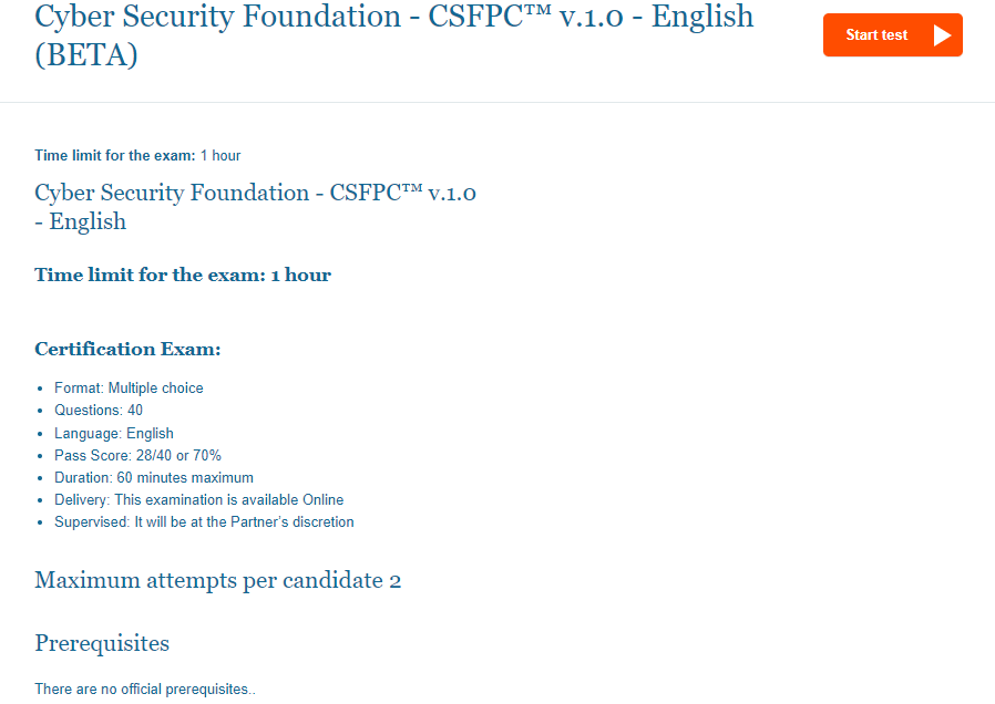Free Cyber Security Foundation(CSFPC) certification offer