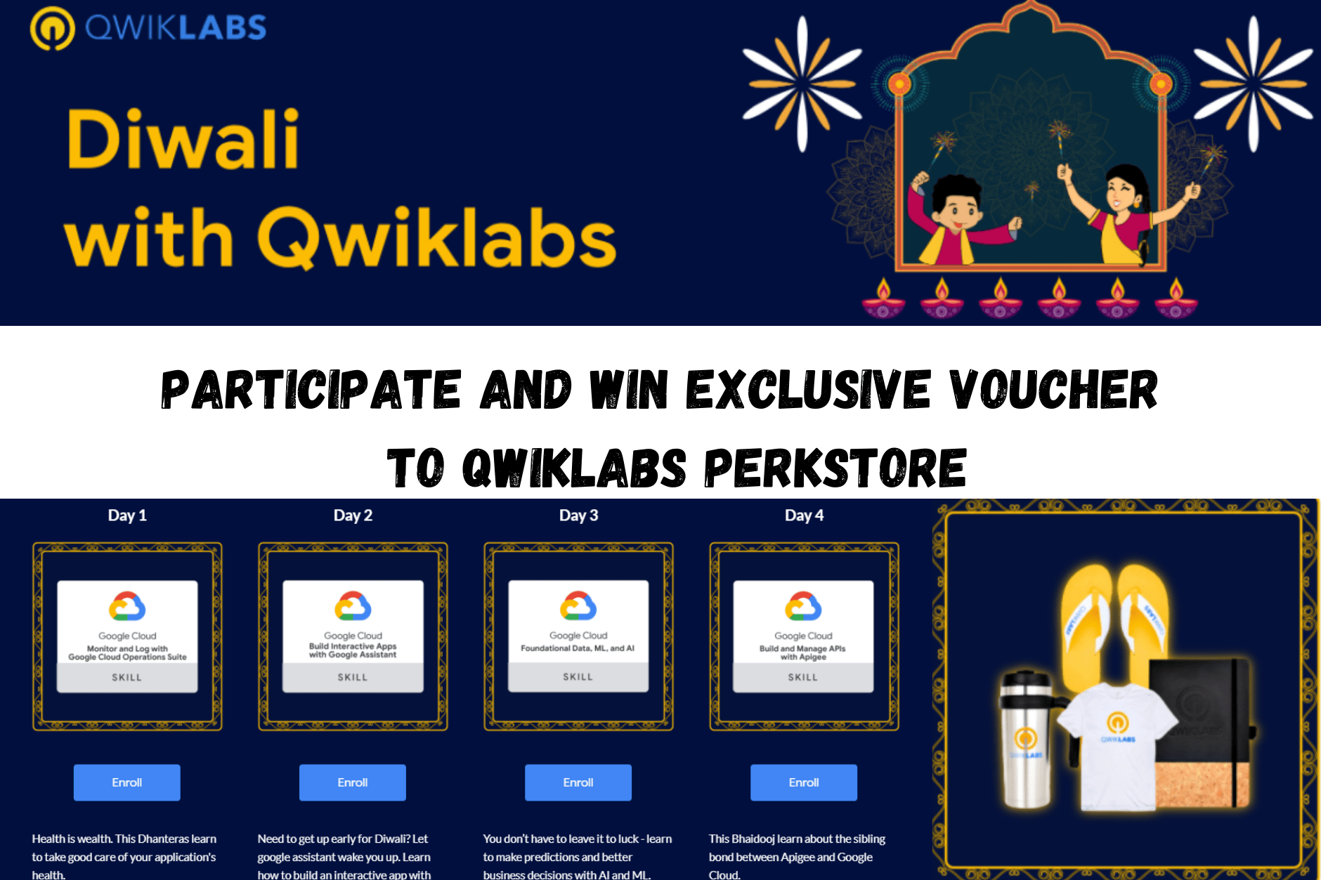 Participate and Win exclusive voucher to Qwiklabs Perkstore