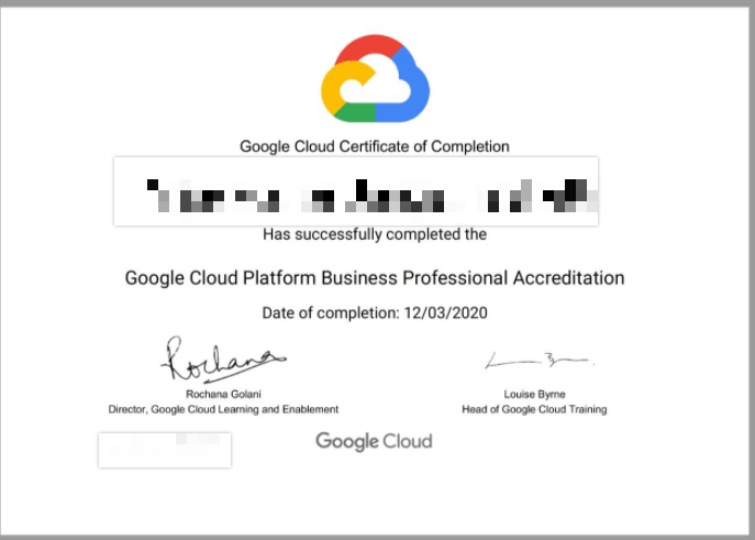 Best Google Cloud Platform Business Professional Free Accreditation Certificate