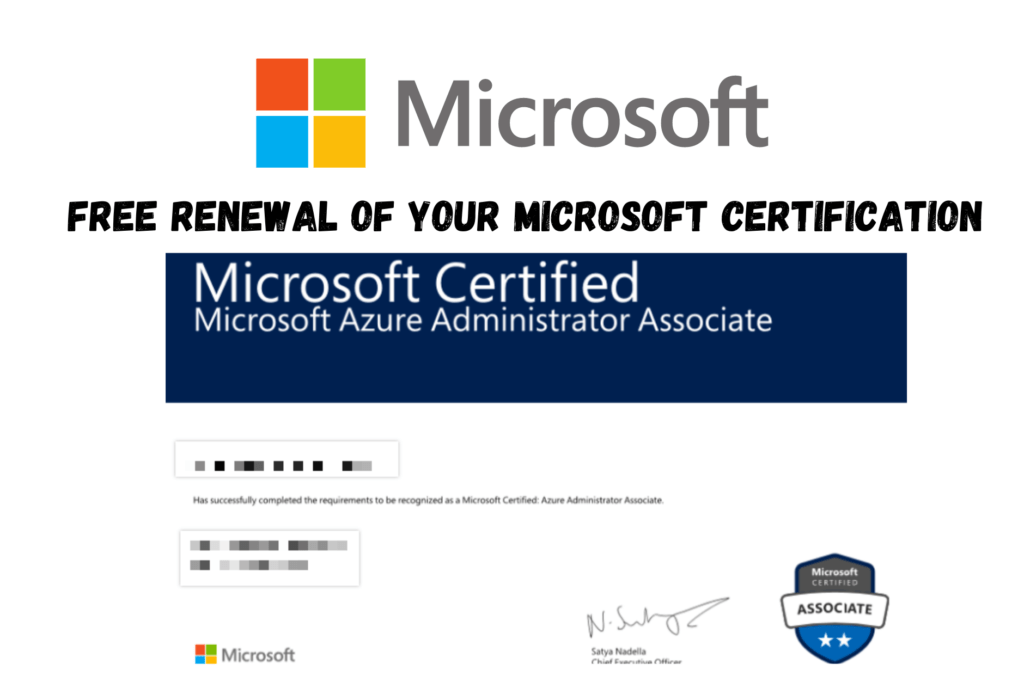 Free Renewal of your Microsoft Certification