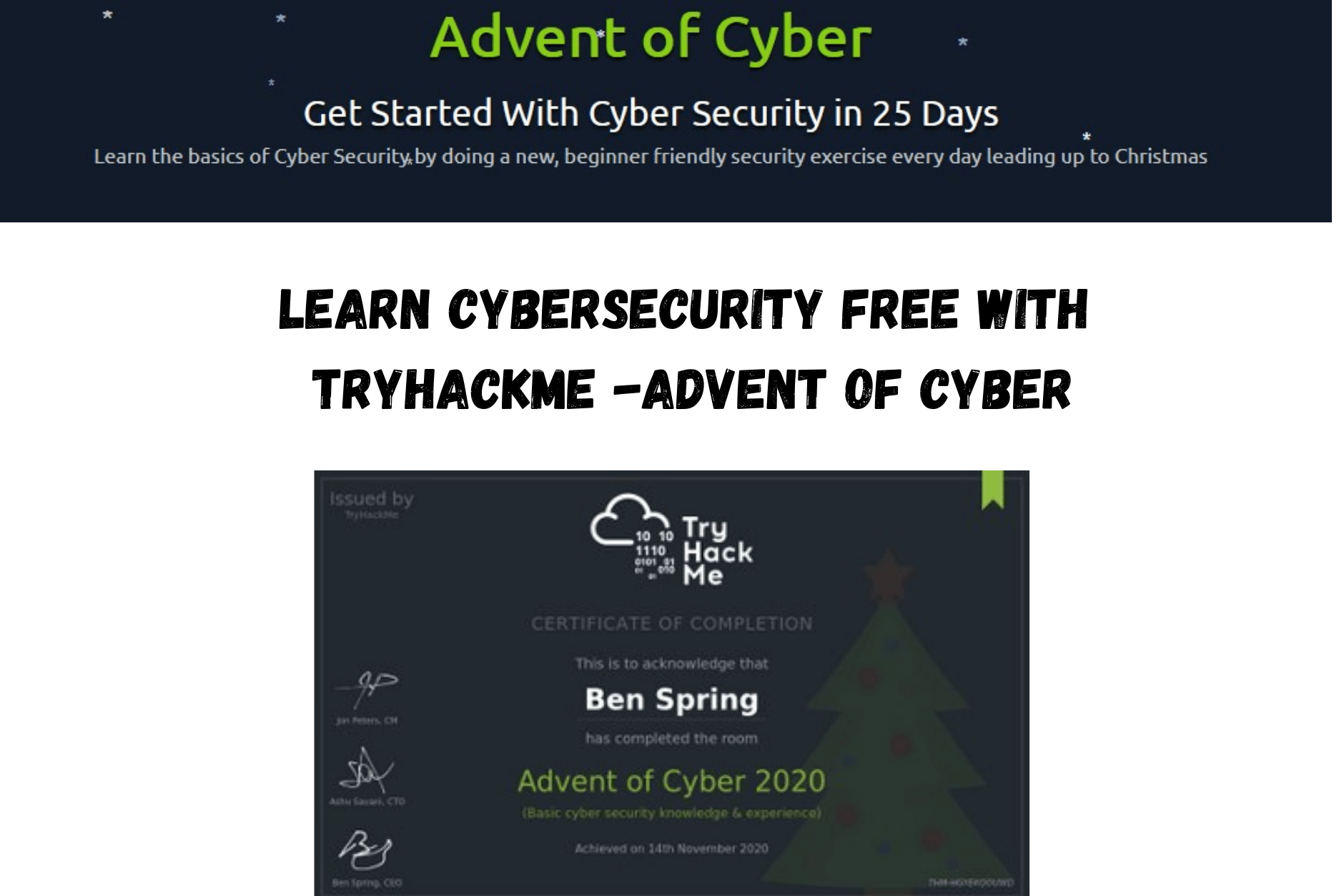 Learn Cybersecurity Free With Tryhackme Advent Of Cyber Cyberrubik