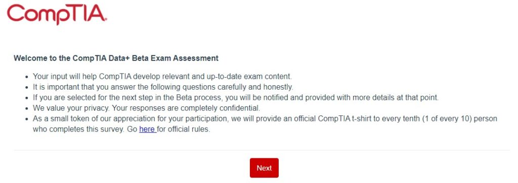 Free CompTIA Data+ Beta Exam Assessment